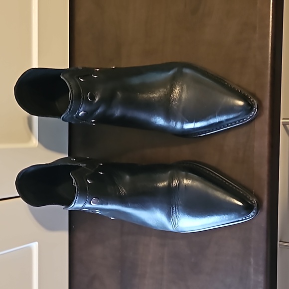 Black LOL #sho booties with grommet trim, pointed toes, 2 in heels - Picture 2 of 5